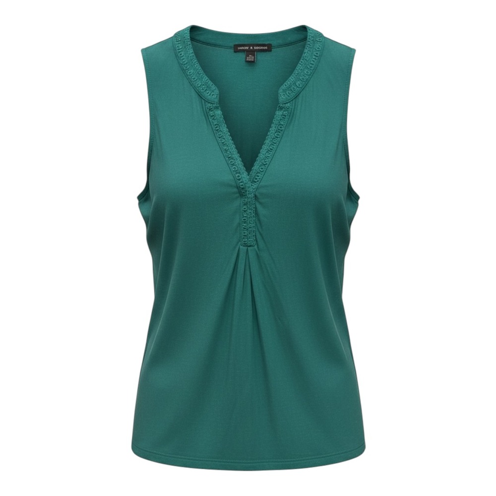 Cable And Gauge Size Large Womens Teal Green Sleeveless Casual Tank top
